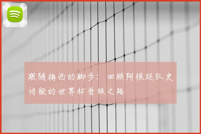 跟随梅西的脚步：回顾阿根廷队史诗般的世界杯晋级之路